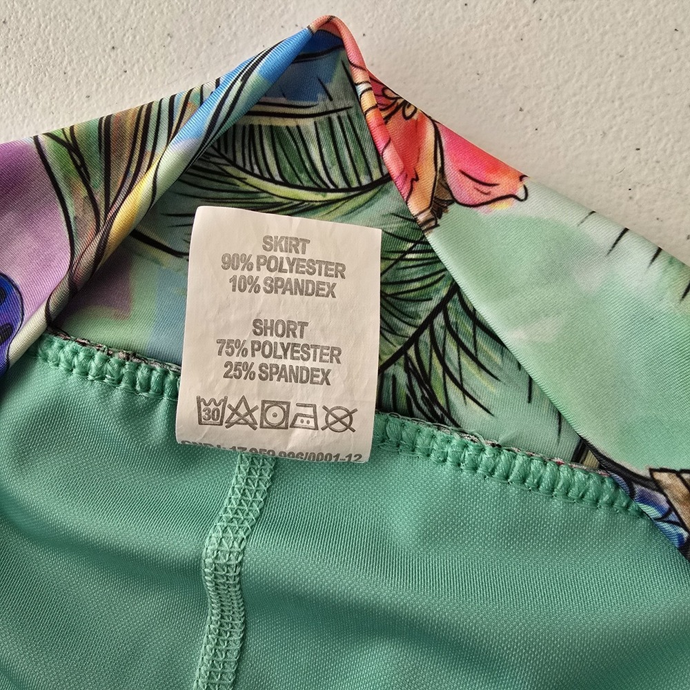 Dona Jo Skort Tennis Pickleball Size 1 Small Multi Color Tropical Floral Stretch - Picture 7 of 8